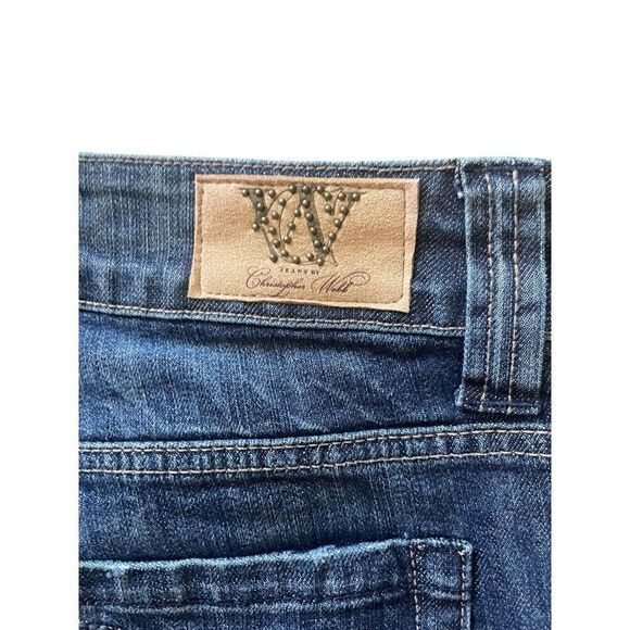 Christopher Webb Women’s Jeans 14/32  Dark Blue Straight Leg Embroidered - Picture 3 of 9